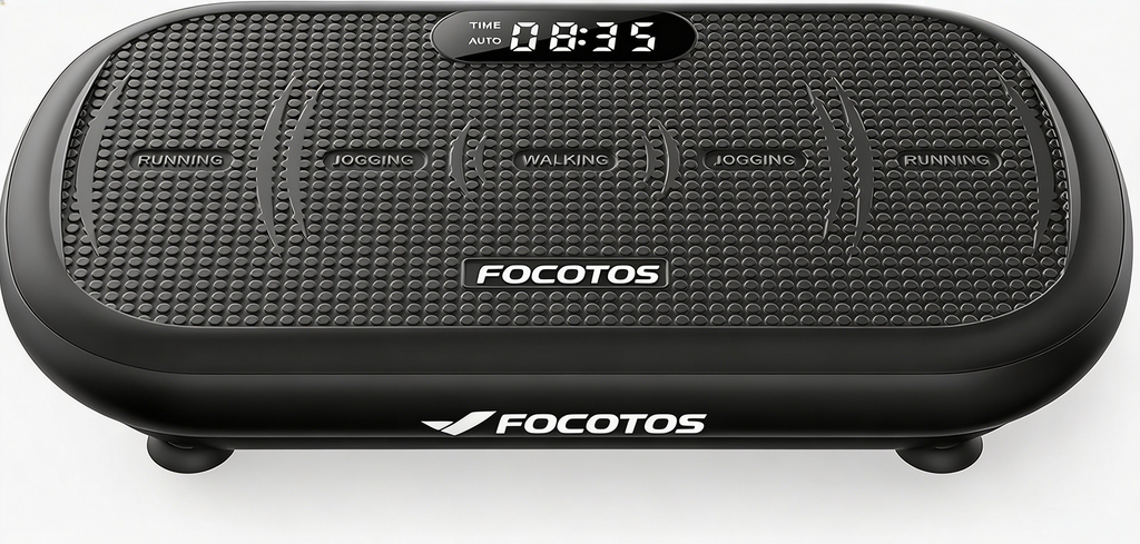 FOCOTOS Vibration Plate Exercise Machine, Vibration Plate 440 Lbs Capacity, Bluetooth and Silicone Pedal, Stimulate Deep Fat, Vibration Plate for Lymphatic Drainage, Vibrating for Weight Loss