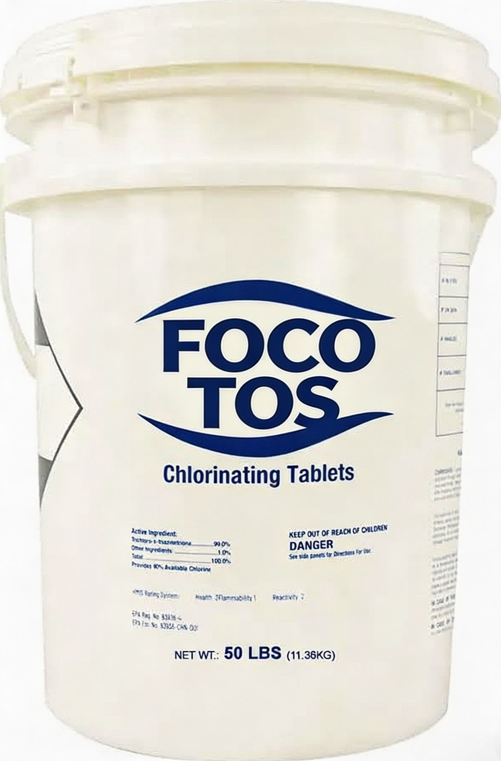 FOCOTOS Stabilized Chlorine Tablets for Swimming Pools | Easy to Use | for Above Ground or Inground Pool | Individually Wrapped Chlorinating Tabs | Slow Dissolving | 50 lbs