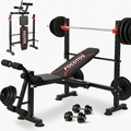 FOCOTOS Foldable 1500LBS Capacity 8 IN 1 Weight Bench Set with Leg Extension/Squat Rack/Preacher Curl, Adjustable Bench Press for Home Gym Full Body Workout (US Stock)