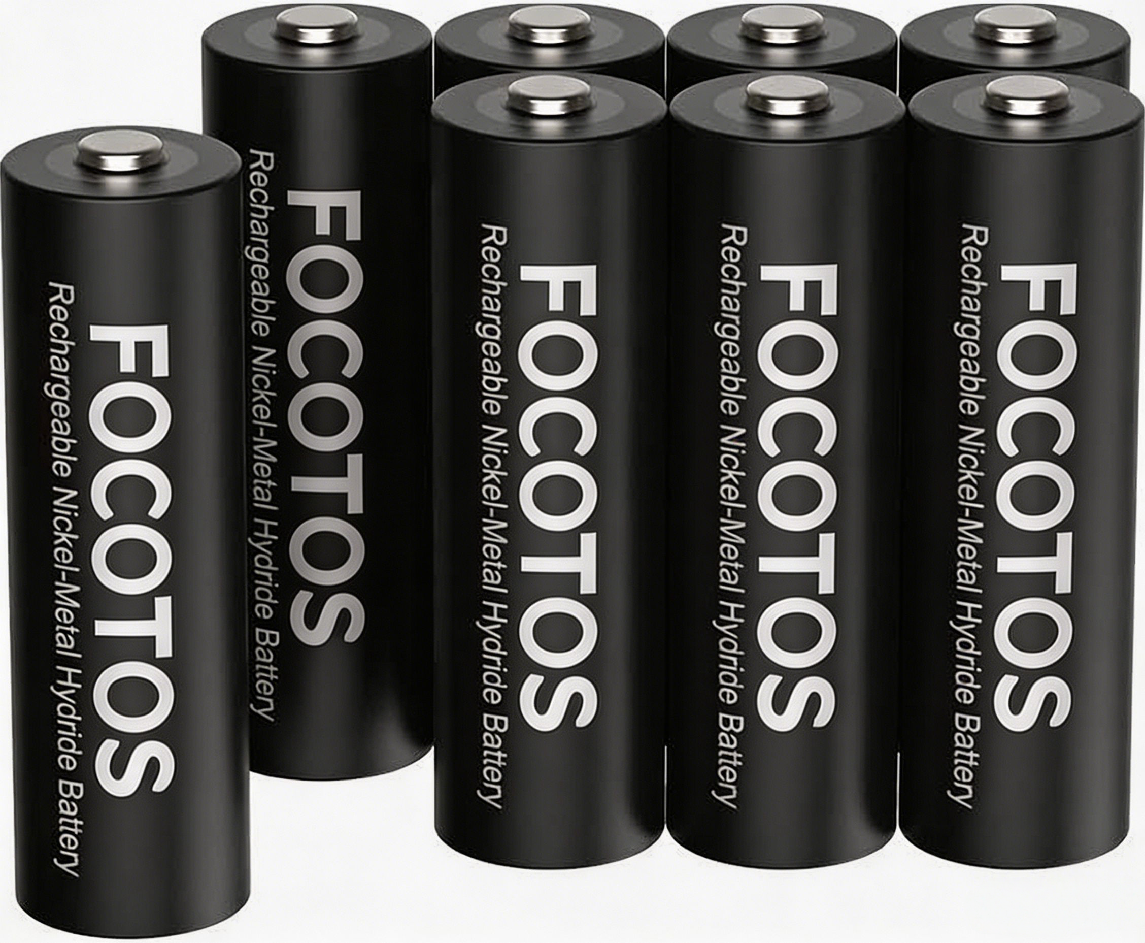 FOCOTOS AA Rechargeable Batteries 8 Pack, High Capacity 2800mAh 1200 Cycles 1.2V NiMH Rechargeable Battery AA