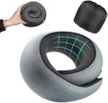 FOCOTOS Travel Pillow, Memory Foam Neck Pillow with Ergonomic 360° Support, Travel Neck Pillow for Airplanes, Compact Design for Plane, Car & Office Travel Essentials, Gray
