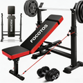 FOCOTOS 900LBS All in One Weight Bench Set with Squat Rack Adjustable Workout Bench with Leg Developer Preacher Curl Rack Fitness Strength Training Bench for Home Gym