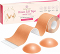 Antyman Boob Tape, Bob Tape for Large Breasts, Self-Adhesive Strapless Boobtapes with 2 Pcs Nipple Covers, 5M Stretchable Longer Roll, Perfect to Stick on Bra, Kinesiology Tape