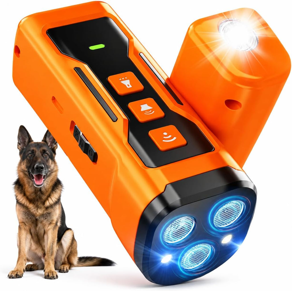 Antyman Dog Bark Deterrent Devices, 3X Ultrasonic Anti Barking Device for Dogs, | 6 Modes Stop Neighbors Dog Barks No More Bark Control, Indoors Outdoors with Flashlight, Safe & Humane Training Tool