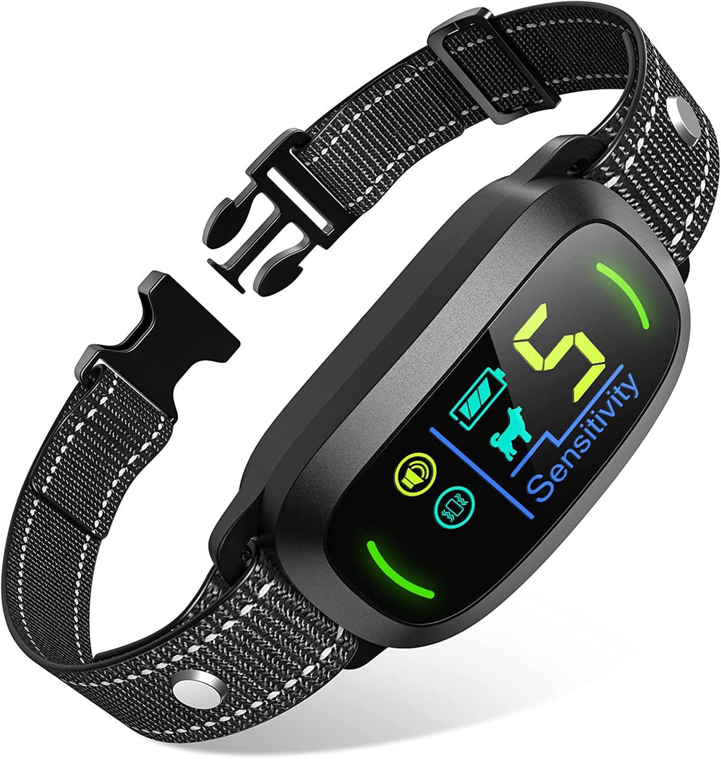 Antyman Dog Bark Collar, Rechargeable Smart Collar, Anti Barking Training Collar with 5 Adjustable Sensitivity Beep Vibration, Bark Collar for Large Medium Small Dogs (Black)