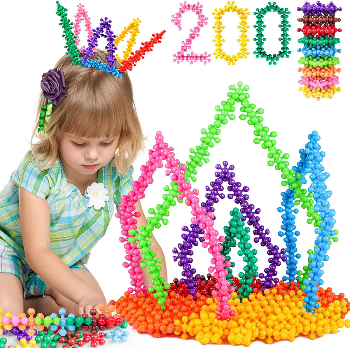 Antyman 200PCS Building Blocks Kids STEM Toys, Educational Building Toys | Interlocking Plastic Connect Block Manipulatives for Preschool Kids Aged 3+, Creativity Kid Toy Classroom Kindergarten Toys