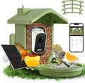 FOCOTOS Smart Bird Feeder with Camera Solar Powered, AI Birds Species Identification, 2.5K HD Video Bird House with Camera for Outside, Weatherproof Design Ideal Gifts for Christmas, Bird Lovers, Green