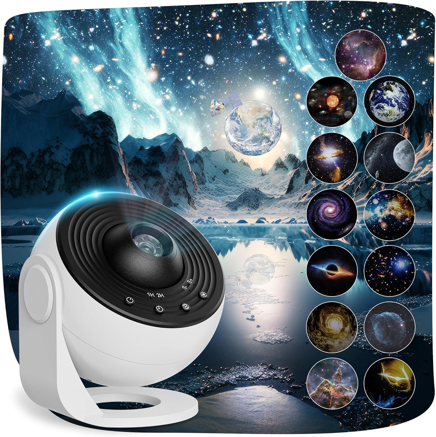 FOCOTOS Planetarium Projector Pro for Bedroom, 13 in 1 Star Projector Galaxy Light, Ceiling Night Light Milky Way Mood Lighting with Timer, LED Space Galaxy Lamp Bedroom Room Decor for Adults Kids - White