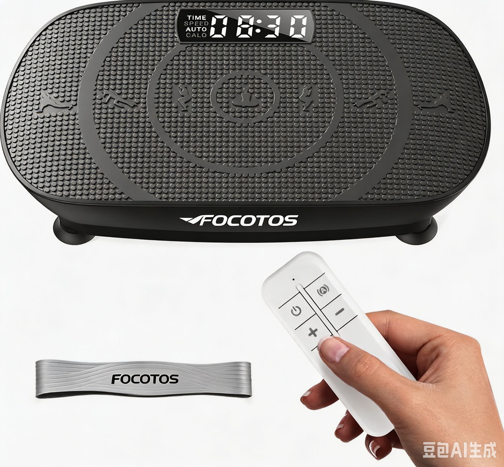 FOCOTOS Vibration Plate Exercise Machine, Curved Vibration Plate for Lymphatic Drainage Weight Loss, Vibrating Plate with Real-Time Calorie Tracking on LED Display, Workout Equipment for Home Women Men