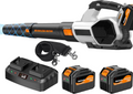 FOCOTOS Leaf Blower Cordless, 765CFM Electric Leaf Blowers with 2 x 7.8Ah Batteries and Dual Rapid Charger, 3- Speed & Turbo Mode, with LED lighting, 1 x Shoulder Strap, Blowers for Lawn Care - SL9501