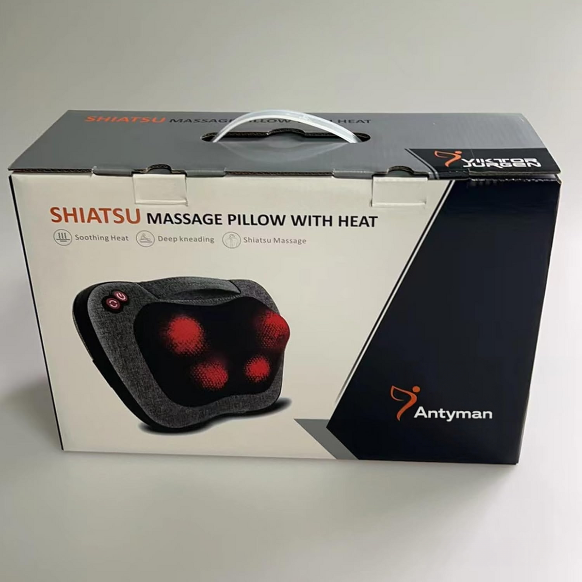Antyman Shiatsu Back Massager with Heat, Deep Tissue for Pain Relief | Electric 3D Kneading Massage Pillow for Neck, Shoulder, Back, Christmas for Men Women Dad Wife Mom Gifts (NOT Cordless)