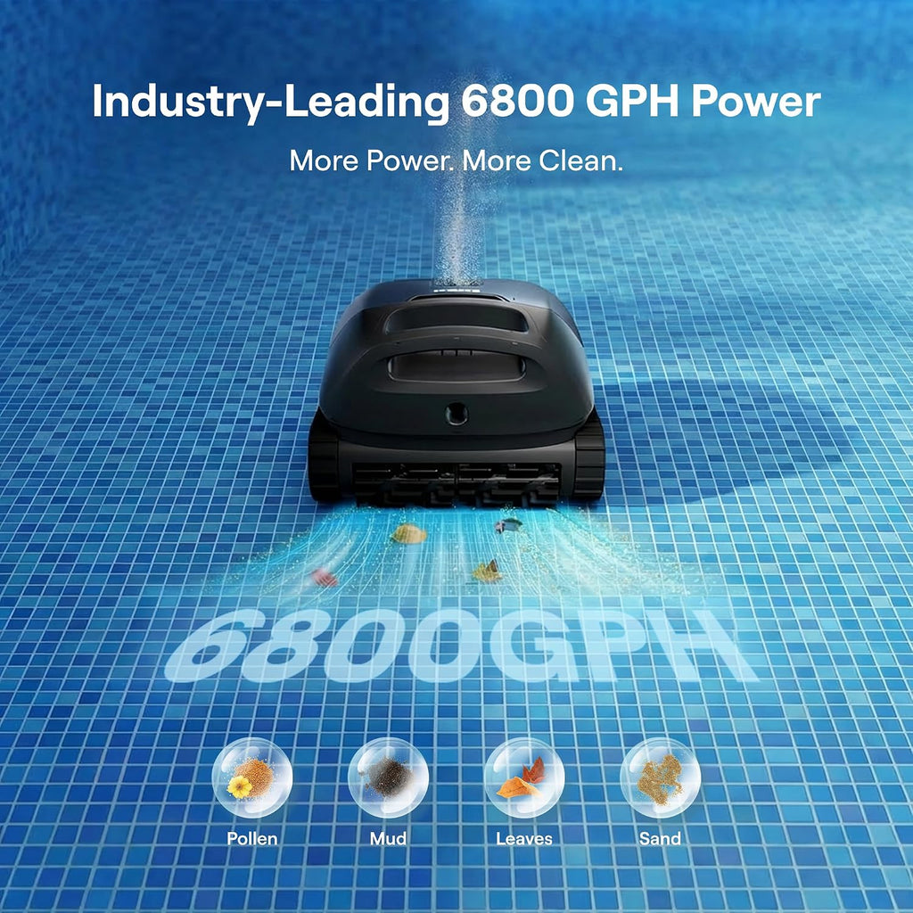 FOCOTOS Sora 10 Pool Vacuum Robot with Shallow Water Platform Cleaning - Royal Blue