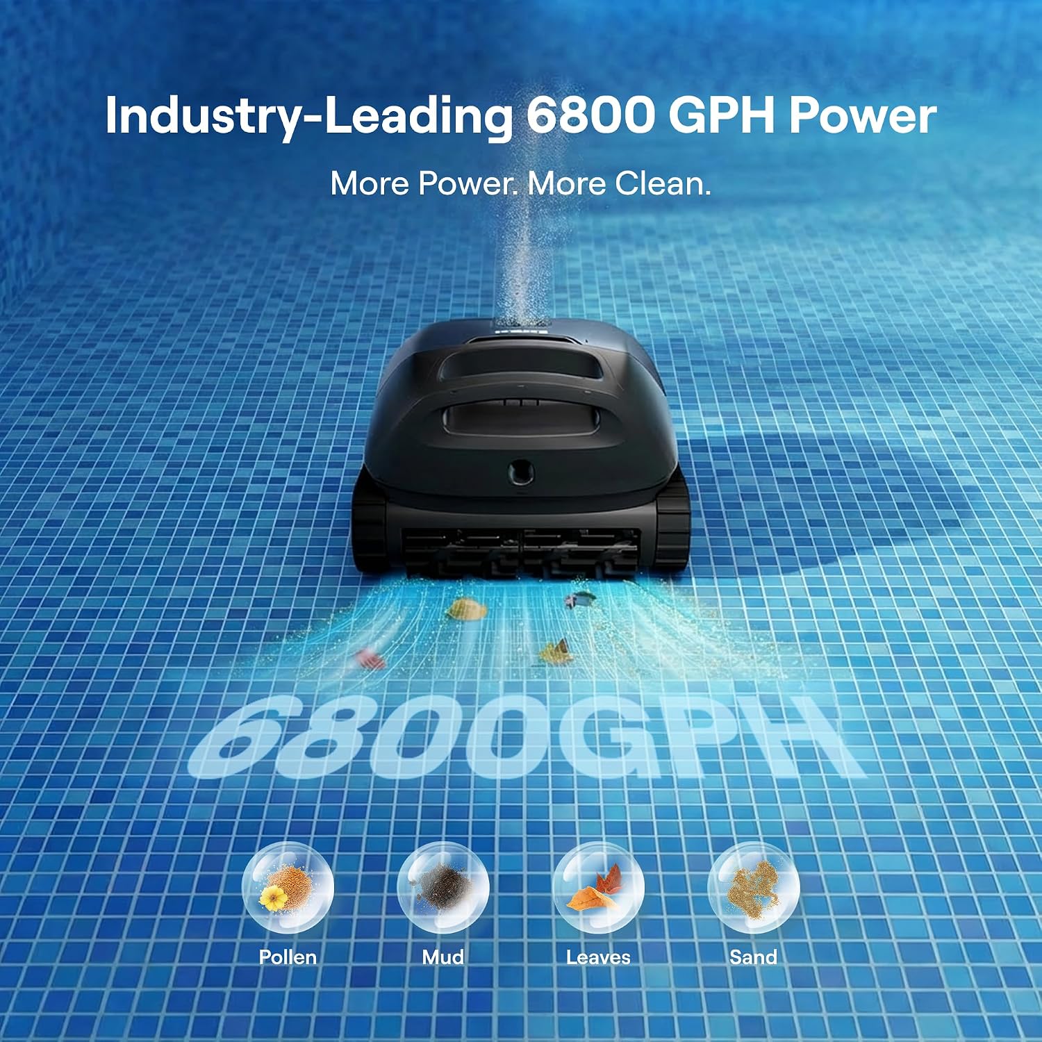 FOCOTOS Sora 10 Pool Vacuum Robot with Shallow Water Platform Cleaning - Royal Blue