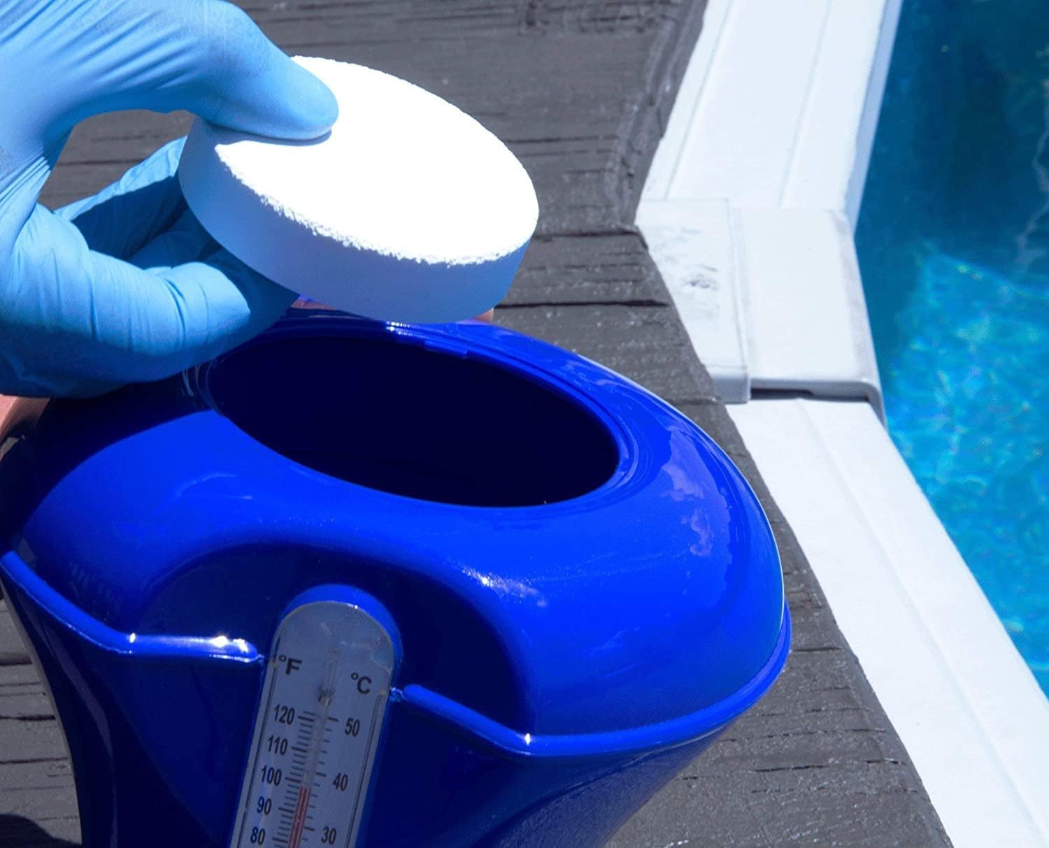 FOCOTOS Stabilized Chlorine Tablets for Swimming Pools | Easy to Use | for Above Ground or Inground Pool | Individually Wrapped Chlorinating Tabs | Slow Dissolving | 50 lbs
