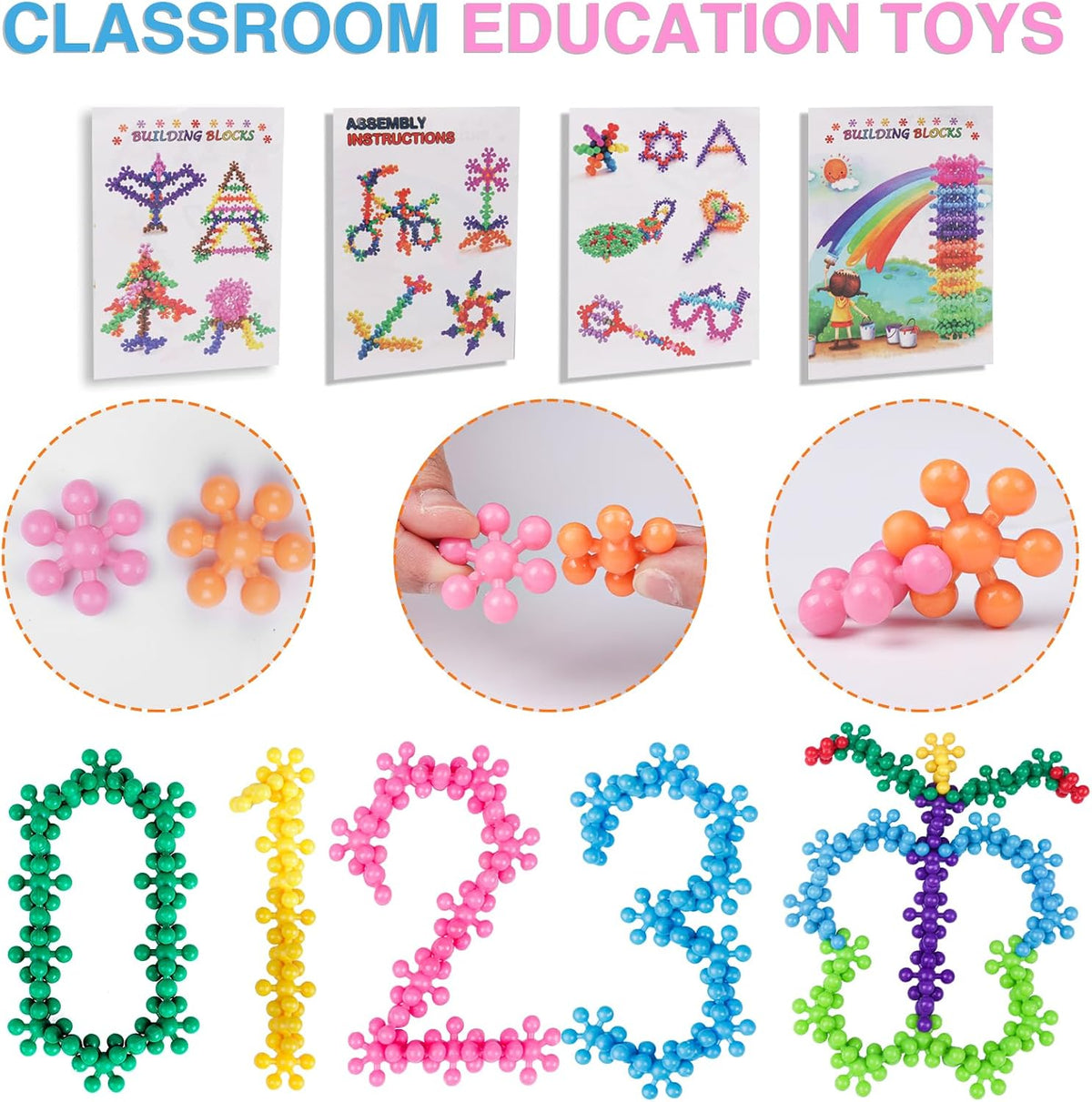 Antyman 200PCS Building Blocks Kids STEM Toys, Educational Building Toys | Interlocking Plastic Connect Block Manipulatives for Preschool Kids Aged 3+, Creativity Kid Toy Classroom Kindergarten Toys