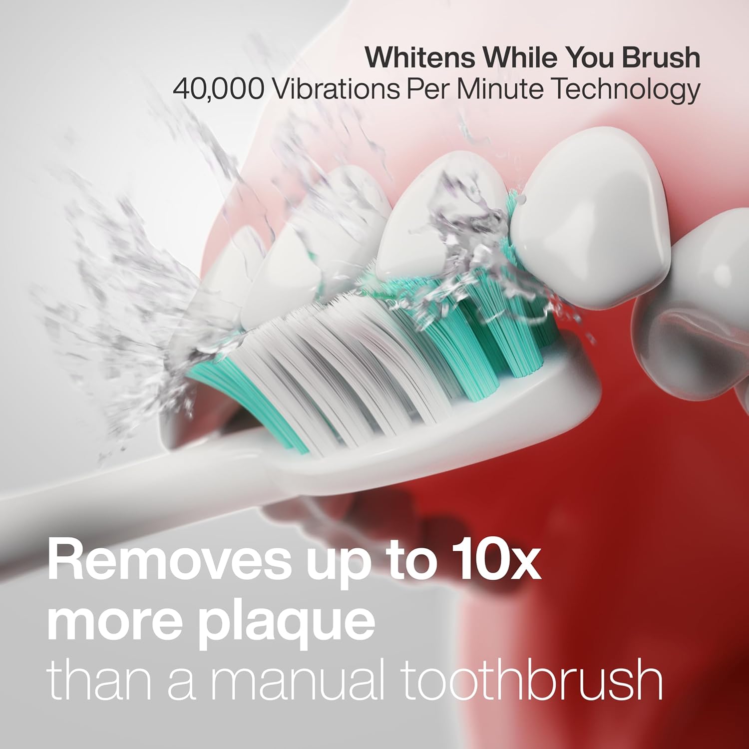 FOCOTOS Vibe Series Ultra-Whitening Toothbrush – ADA Accepted Electric Toothbrush - 8 Brush Heads & Travel Case – 40,000 VPM Motor & Wireless Charging - 4 Modes w Smart Timer – Satin Rose Gold