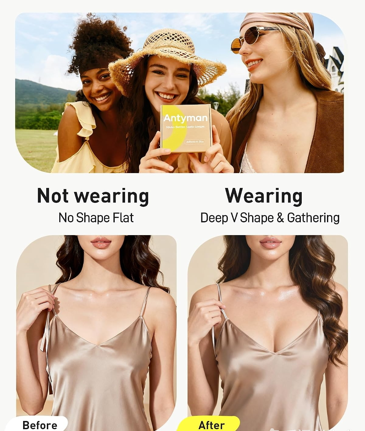 Antyman Sticky Bra Adhesive Strapless Ultra Invisible Push up Silicone Bra Multiple Colors Sizes Women's Exotic Bras
