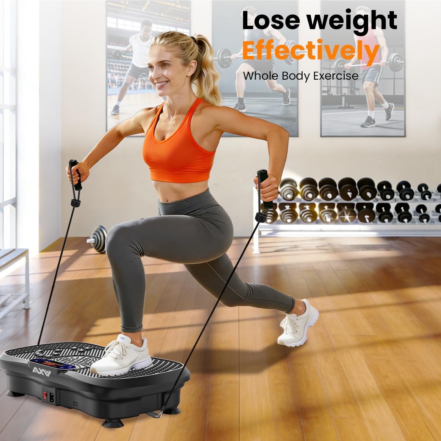 FOCOTOS Vibration Plate Fitness Platform Exercise Machine Vibrating Shaking Full Body Shaker Workout Vibrate Stand Shake Board Sport for Weight Loss Fat Burner for Gym Home Office