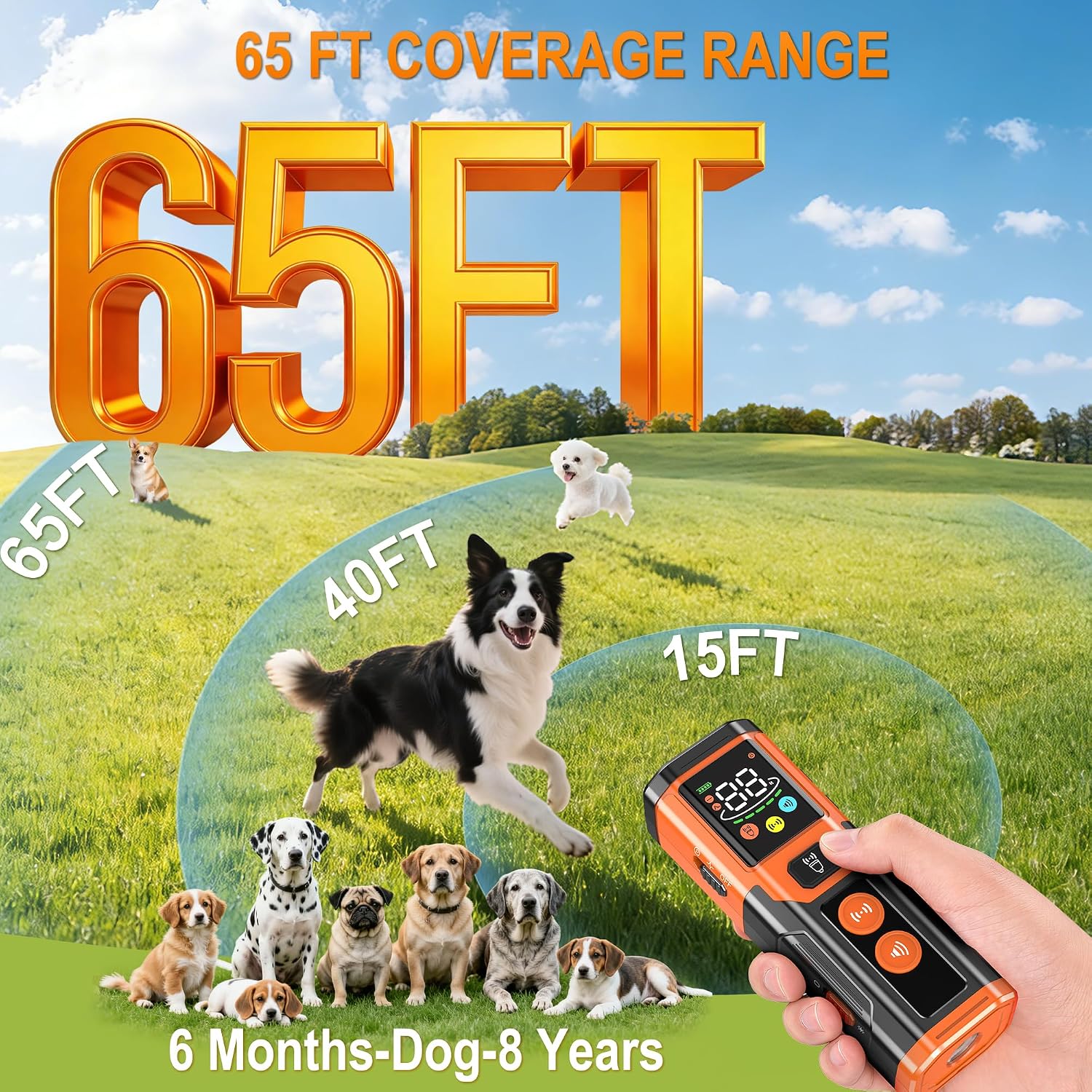 Antyman Dog Bark Deterrent Device, 3X Ultrasonic Anti Barking Device for Dogs with 6 Modes & 5 Adjustable, Portable Dog Barking Silencer & Bark Stopper, Dog Whistle to Stop Barking Indoor Outdoor Up to 65 FT