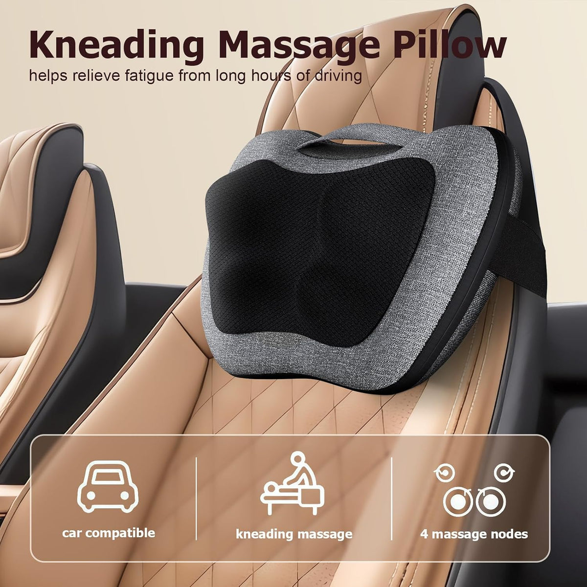 Antyman Shiatsu Back Massager with Heat, Deep Tissue for Pain Relief | Electric 3D Kneading Massage Pillow for Neck, Shoulder, Back, Christmas for Men Women Dad Wife Mom Gifts (NOT Cordless)