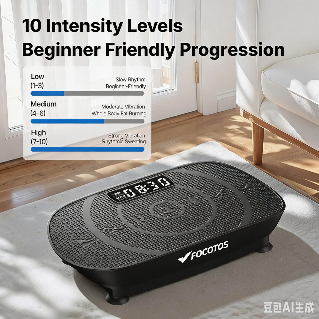 FOCOTOS Vibration Plate Exercise Machine, Curved Vibration Plate for Lymphatic Drainage Weight Loss, Vibrating Plate with Real-Time Calorie Tracking on LED Display, Workout Equipment for Home Women Men