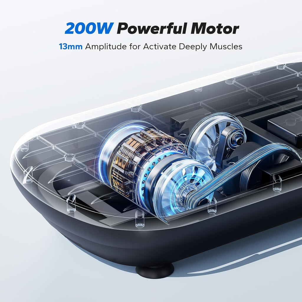 FOCOTOS Vibration Plate Exercise Machine, Vibration Plate 440 Lbs Capacity, Bluetooth and Silicone Pedal, Stimulate Deep Fat, Vibration Plate for Lymphatic Drainage, Vibrating for Weight Loss