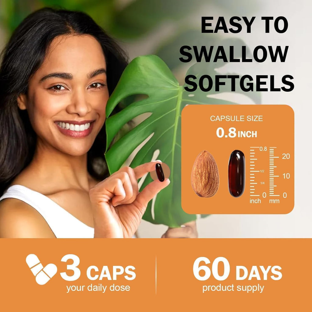 FOCOTOS Pumpkin Seed Oil Capsules, Pumpkin Seed Oil with Saw Palmetto- 3000mg -Cold Pressed - for Hair Growth- Non-GMO - 180 Softgels