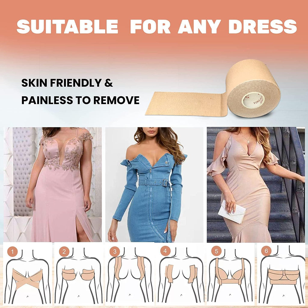 Antyman Boob Tape - Strapless, Large Breasts, 2 Pcs Nipple Covers, Longer Tape Rolls
