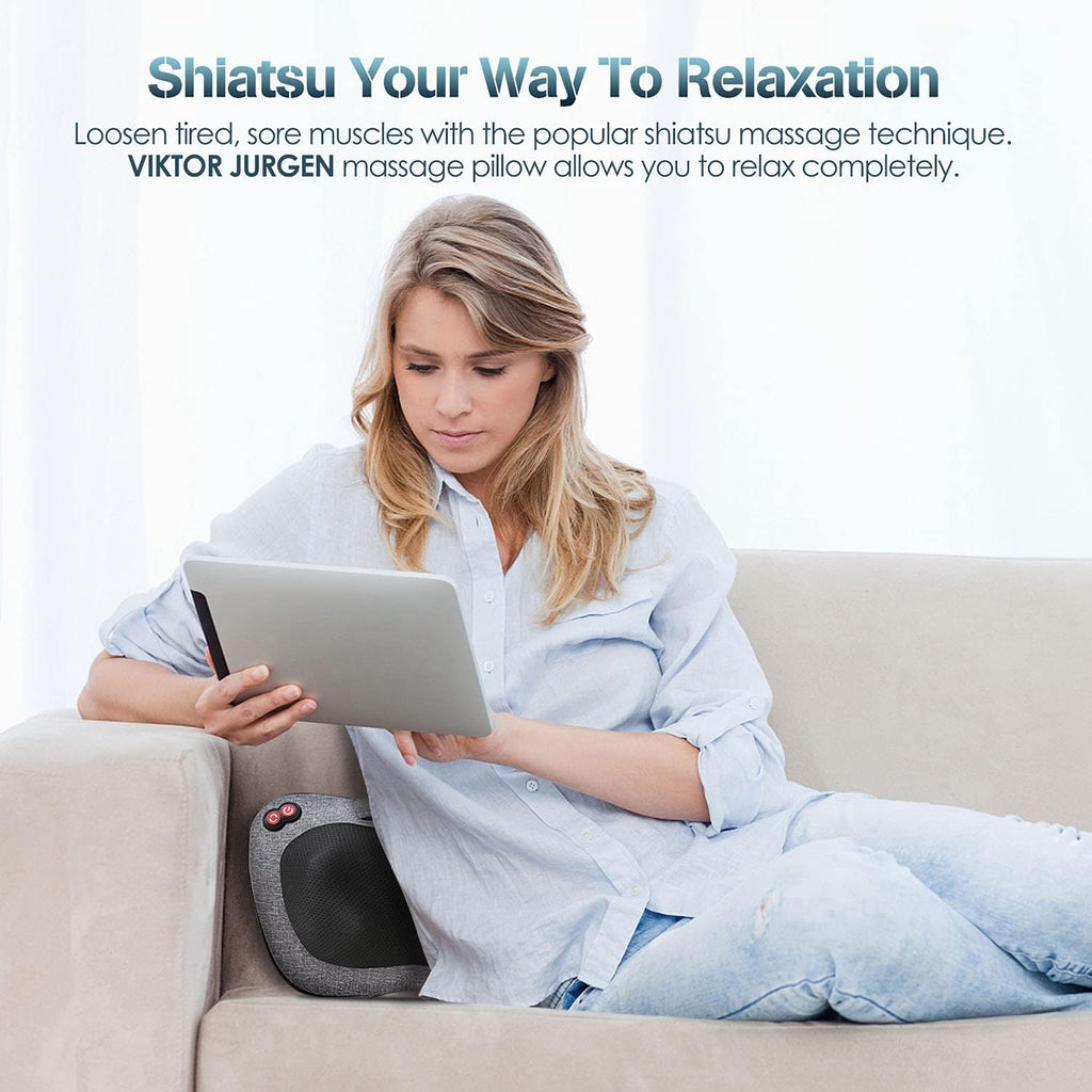 Antyman Shiatsu Back Massager with Heat, Deep Tissue for Pain Relief | Electric 3D Kneading Massage Pillow for Neck, Shoulder, Back, Christmas for Men Women Dad Wife Mom Gifts (NOT Cordless)