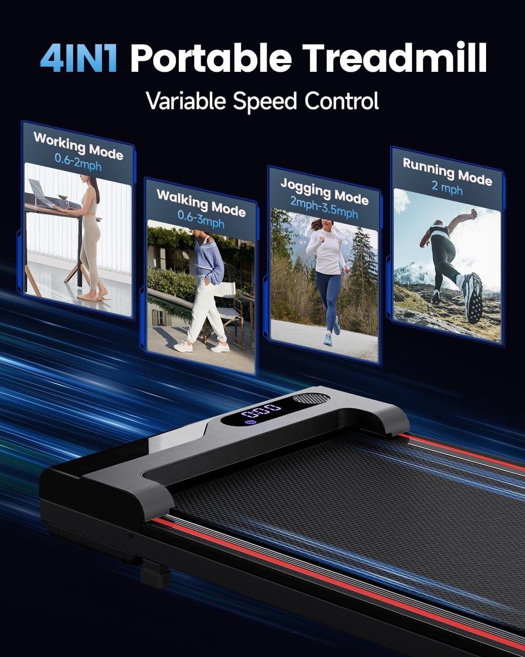 Antyman Walking Pad Treadmill for Home - Under Desk Treadmills Portable Mini Compact Walk Pads for Small Spaces Office Indoor Apartment Floor Flat Running Machine with Remote Quiet Lightweight