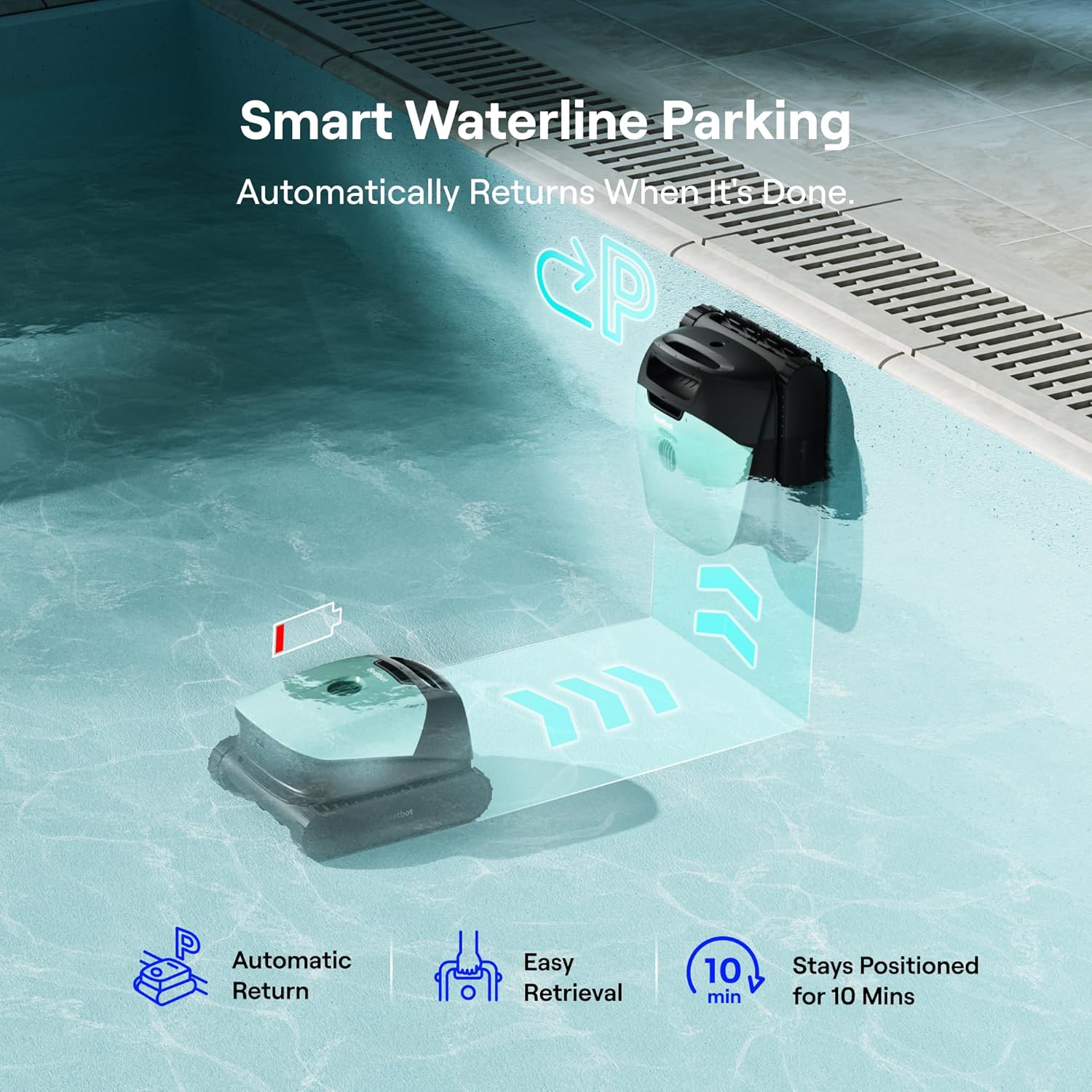 (2026 Upgrade) FOCOTOS Sora 10 Cordless Pool Vacuum Robot for Inground & Above Ground Pools, 6800 GPH Suction, Floor/Wall/Waterline/Shallow Area Cleaning, Waterline Parking, Cyan Green