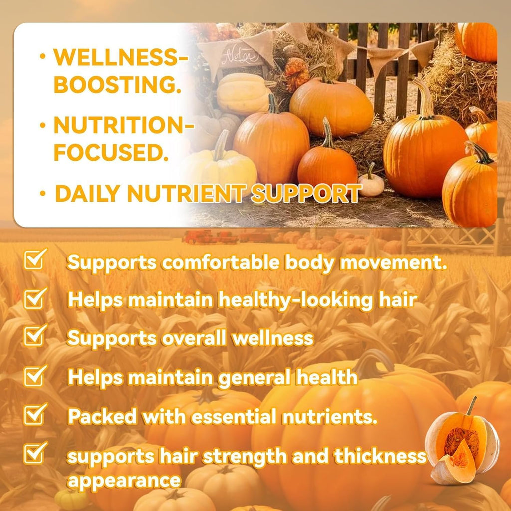 FOCOTOS Pumpkin Seed Oil, Pumpkin Seed Oil Capsules with Saw Palmetto| for Hair Growth - Non-GMO - 180 Softgels | 3000mg Cold Pressed white