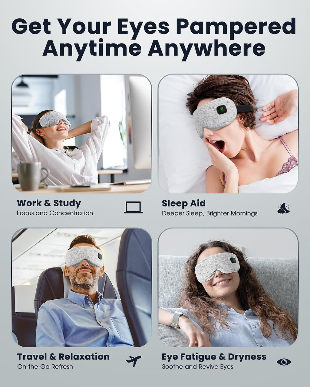Antyman Heated Eye Mask - Cordless Eye Mask for Dry Eyes, FSA-HSA Eligible, Eye Relief, Improved Sleep, Washable Eye Heating pad for Travel and with Replaceable Shell