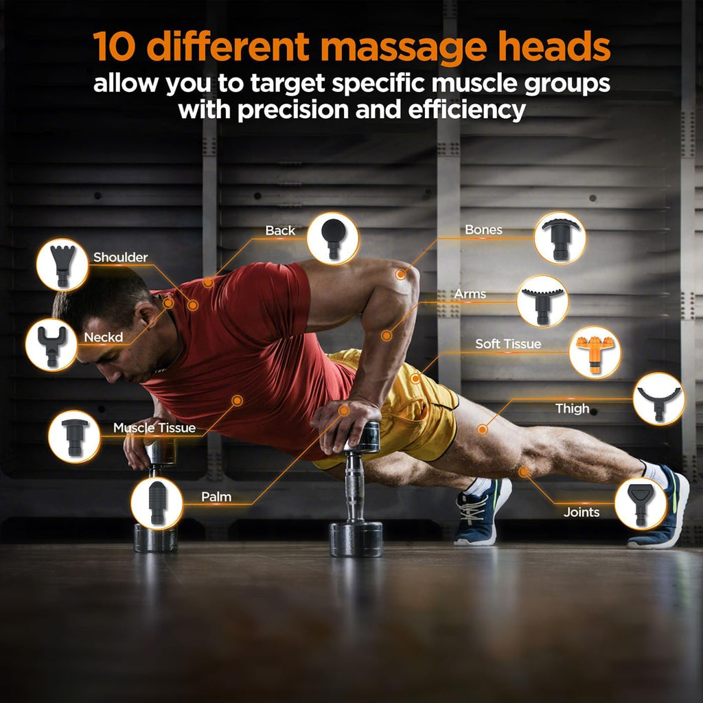 Antyman Massage Gun Deep Tissue, Portable Muscle Massage Device with 10 Massage Heads, 2026 Upgraded 30 Speeds Massager with LCD Touch Screen for Body Back Shoulder Muscle Relaxation