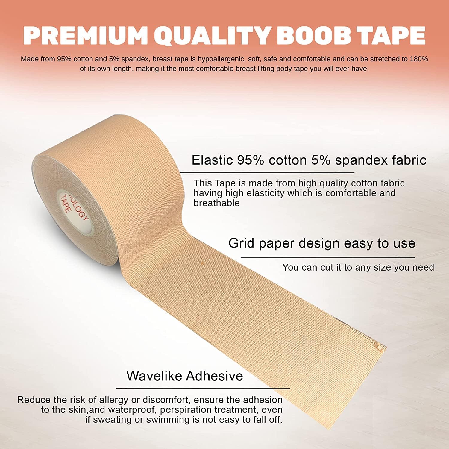 Antyman Boob Tape - Strapless, Large Breasts, 2 Pcs Nipple Covers, Longer Tape Rolls