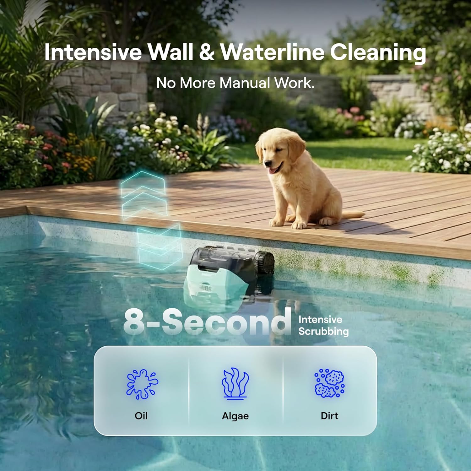 (2026 Upgrade) FOCOTOS Sora 10 Cordless Pool Vacuum Robot for Inground & Above Ground Pools, 6800 GPH Suction, Floor/Wall/Waterline/Shallow Area Cleaning, Waterline Parking, Cyan Green