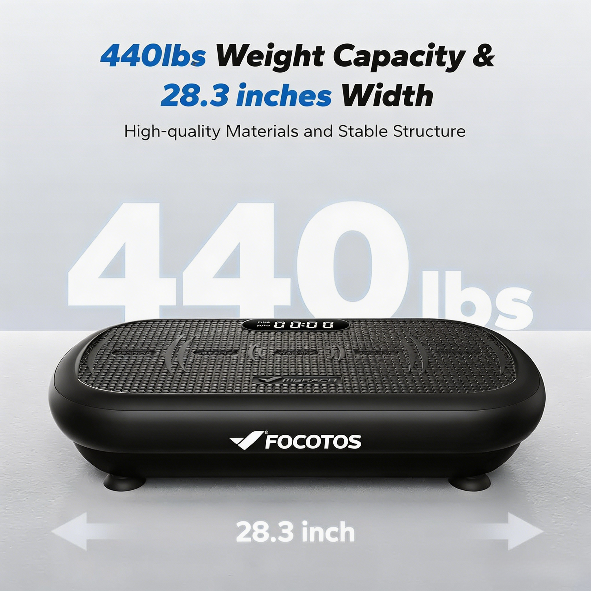 FOCOTOS Vibration Plate Exercise Machine, Vibration Plate 440 Lbs Capacity, Bluetooth and Silicone Pedal, Stimulate Deep Fat, Vibration Plate for Lymphatic Drainage, Vibrating for Weight Loss