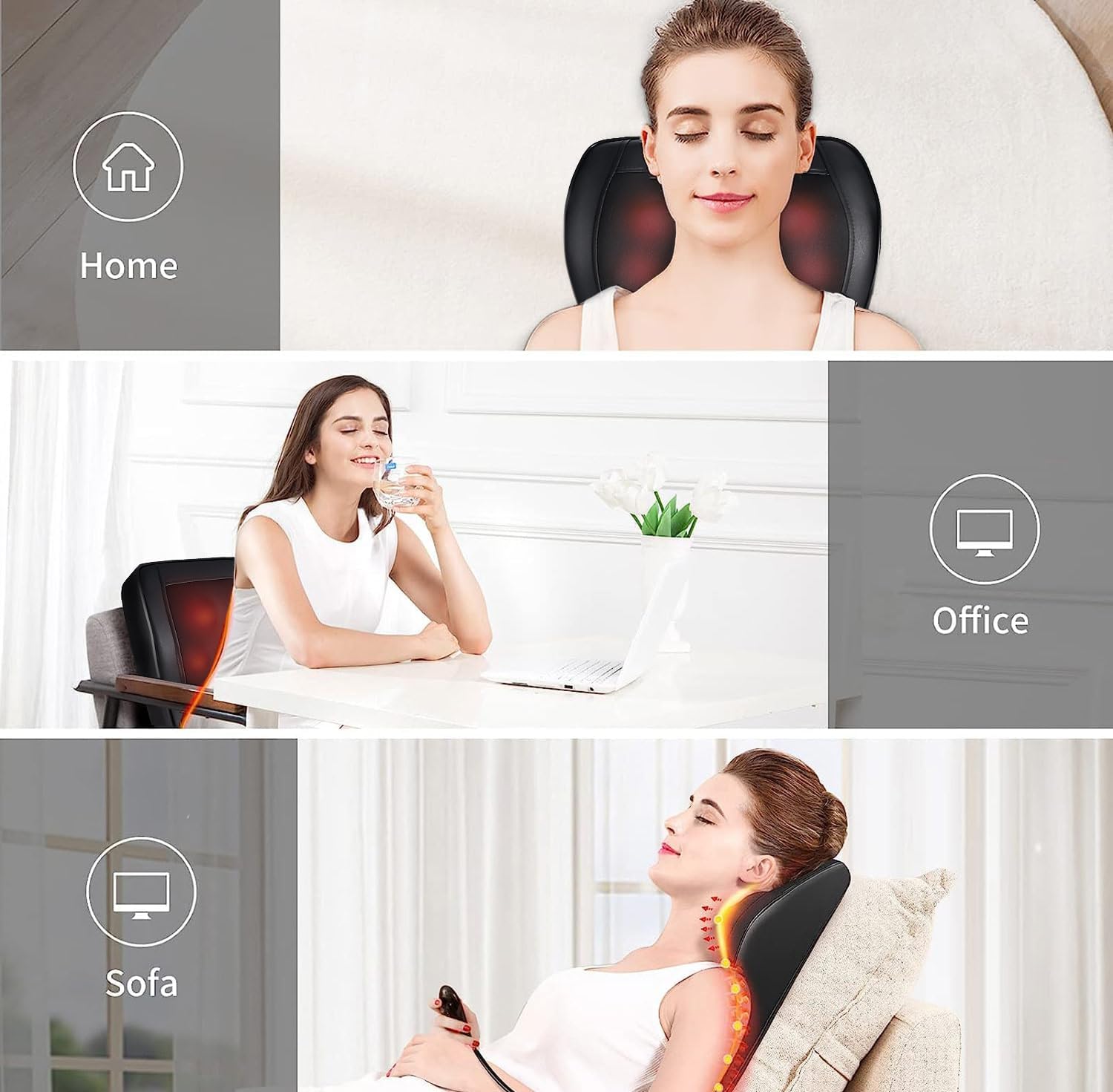 Antyman Back Massager with Heat, 3D Kneading Massage Pillow for Back, Neck, Shoulder, Leg Pain Relief Deep Tissue, Gifts for Women Men Mom Dad