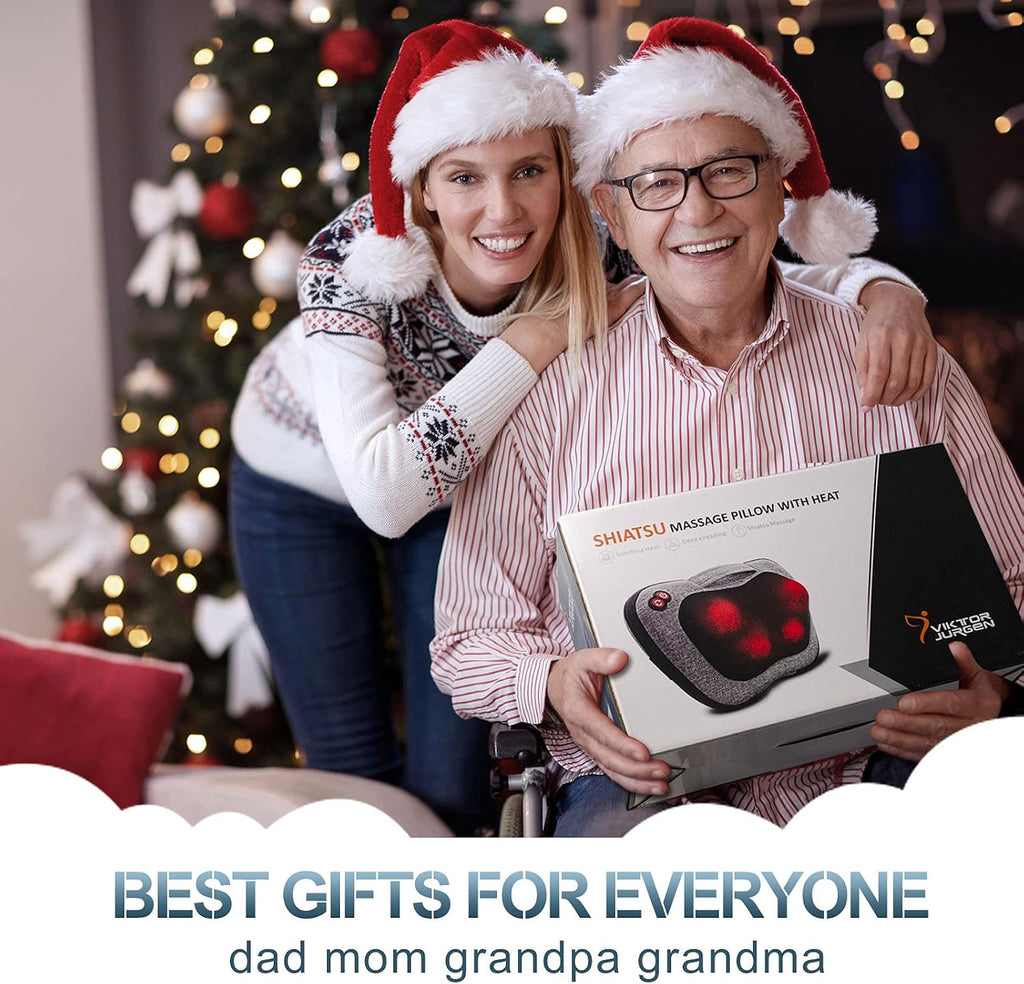 Antyman Shiatsu Back Massager with Heat, Deep Tissue for Pain Relief | Electric 3D Kneading Massage Pillow for Neck, Shoulder, Back, Christmas for Men Women Dad Wife Mom Gifts (NOT Cordless)