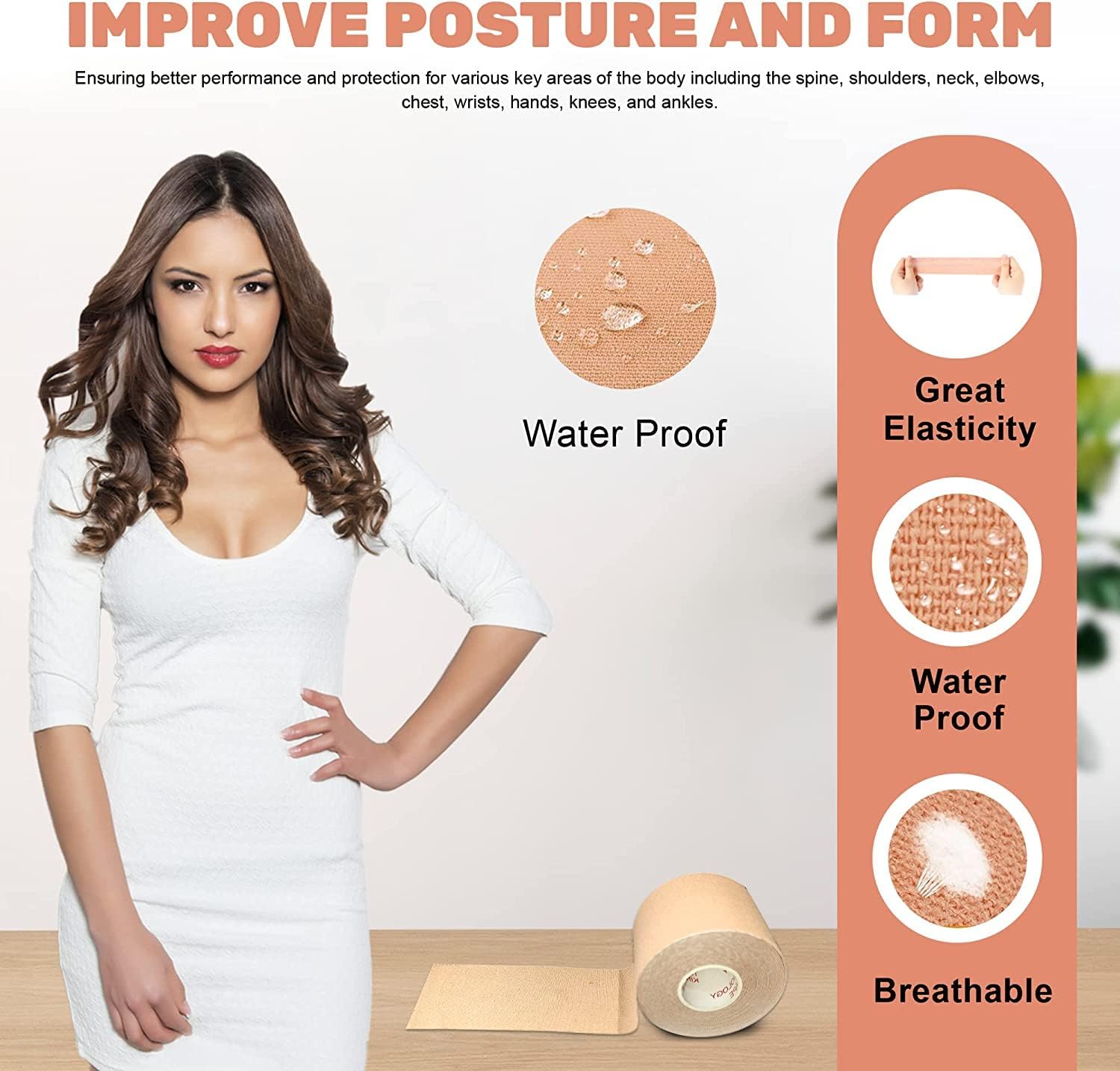 Antyman Boob Tape - Strapless, Large Breasts, 2 Pcs Nipple Covers, Longer Tape Rolls