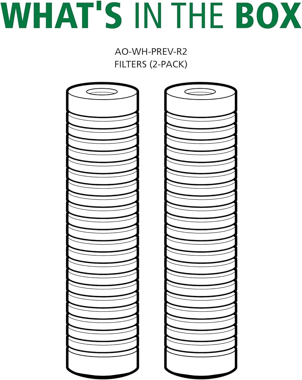 FOCOTOS 2.5"x10" 5 Micron Sediment Water Filter Replacement Cartridge - 2 Pack - NSF/ANSI 42 Certified - For Whole House Filtration Systems - AO-WH-PREV-R2
