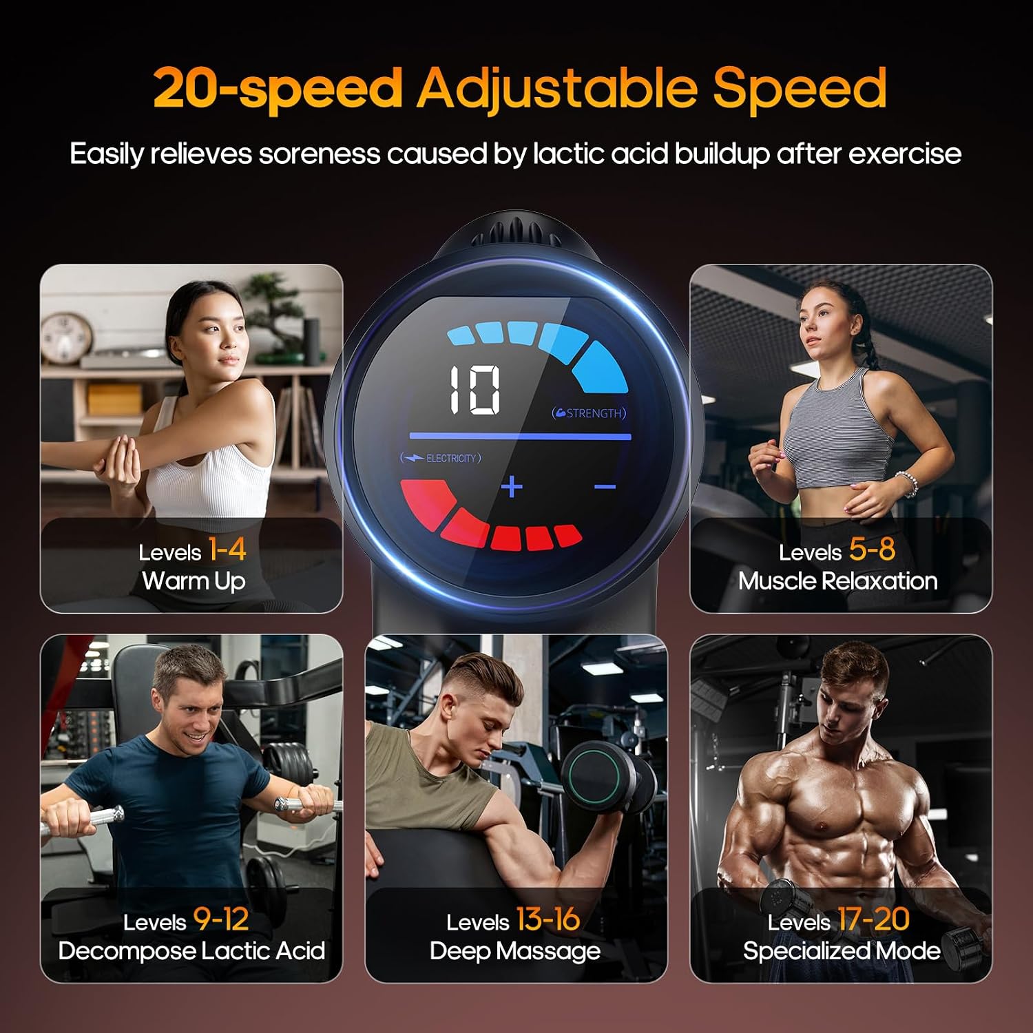 Antyman Massage Gun with Heat, Massager Deep Tissue Heat Muscle Massager Gun, Powerful Massage Gun for Home Office Workout Muscle Pain Relief with Suitcase Birthday Gift Ideas for Mom Dad Men Women