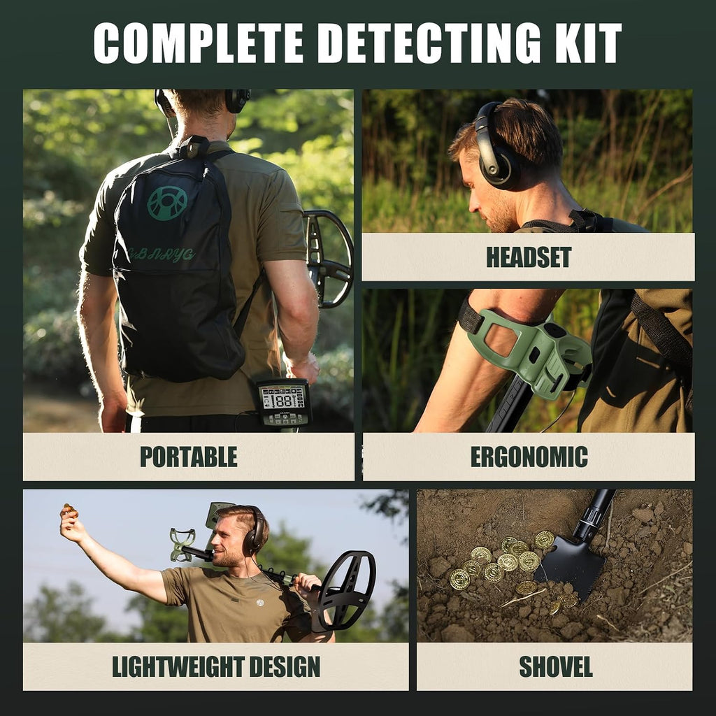 Antyman Professional Metal Detector for Adults,12" IP68 Waterproof Search Coil with LCD Backlight,5 Modes Gold Detector,Advanced DSP Chip&High Accuracy System for Beach/Gold Hunting
