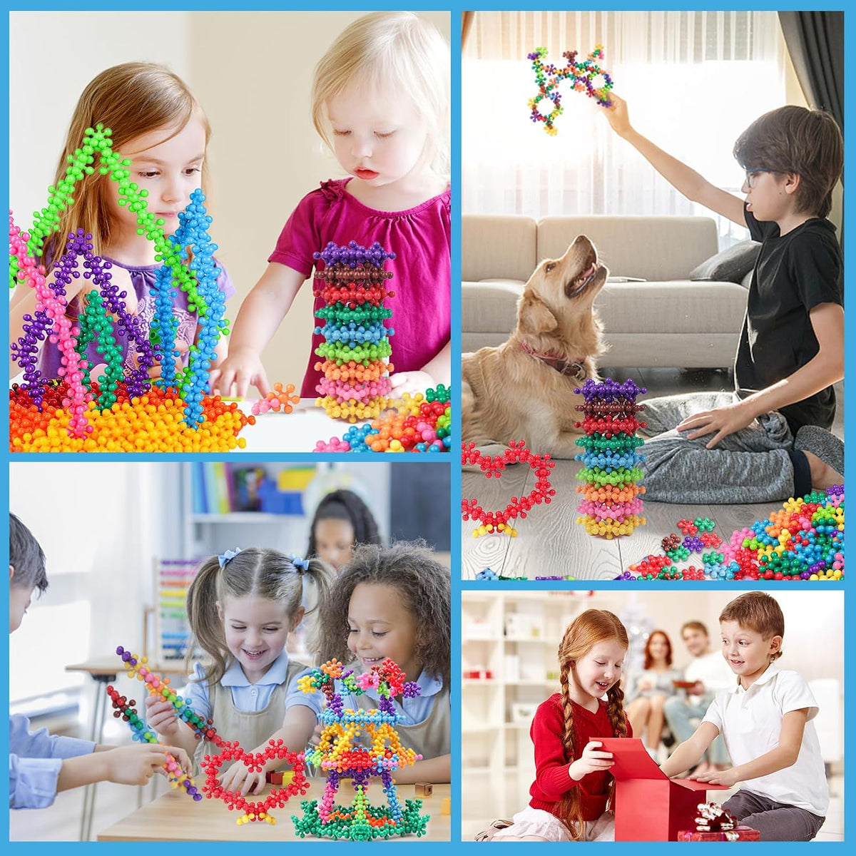 Antyman 200PCS Building Blocks Kids STEM Toys, Educational Building Toys | Interlocking Plastic Connect Block Manipulatives for Preschool Kids Aged 3+, Creativity Kid Toy Classroom Kindergarten Toys