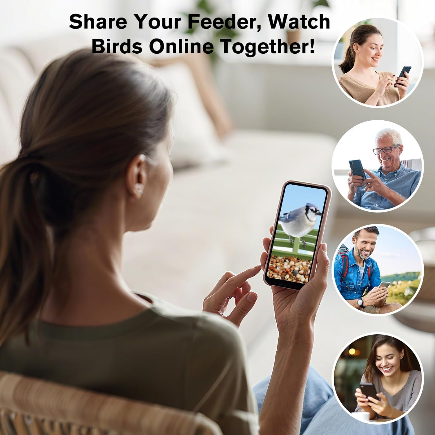 FOCOTOS Smart Bird Feeder with Camera Solar Powered, AI Birds Species Identification, 2.5K HD Video Bird House with Camera for Outside, Weatherproof Design Ideal Gifts for Christmas, Bird Lovers, Green