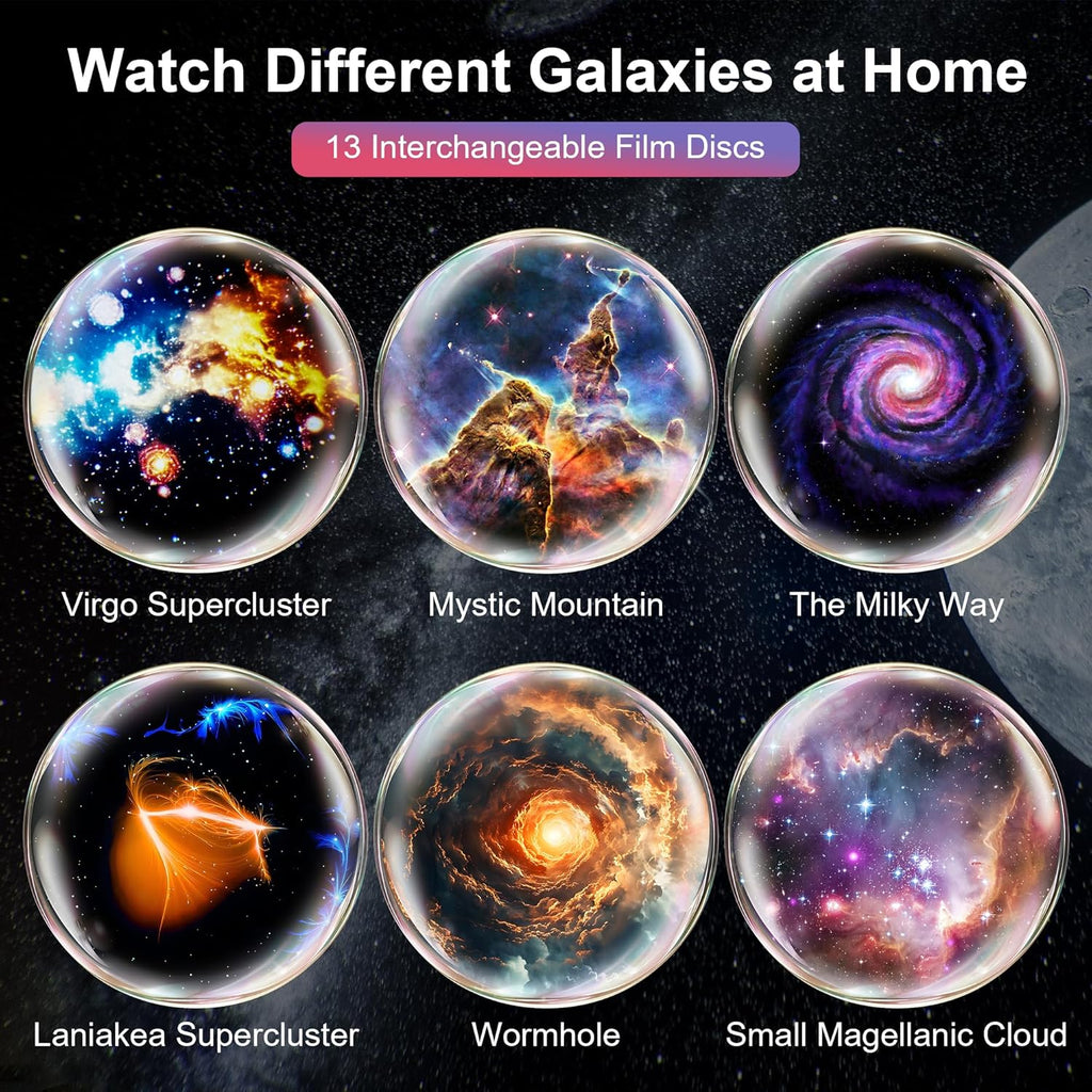FOCOTOS Planetarium Projector Pro for Bedroom, 13 in 1 Star Projector Galaxy Light, Ceiling Night Light Milky Way Mood Lighting with Timer, LED Space Galaxy Lamp Bedroom Room Decor for Adults Kids - White