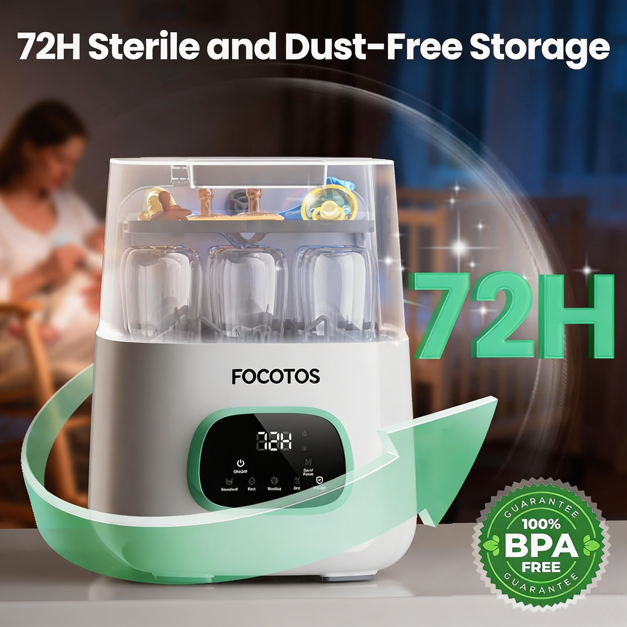 FOCOTOS Upgraded Bottle Washer Pro, All-in-One Baby Bottle Washer and Sterilizer & Dryer, Cleaning Machine for Bottles, Pump Parts & Baby Essentials, Replaces Hand Washing, Mothers Day Gifts for Women