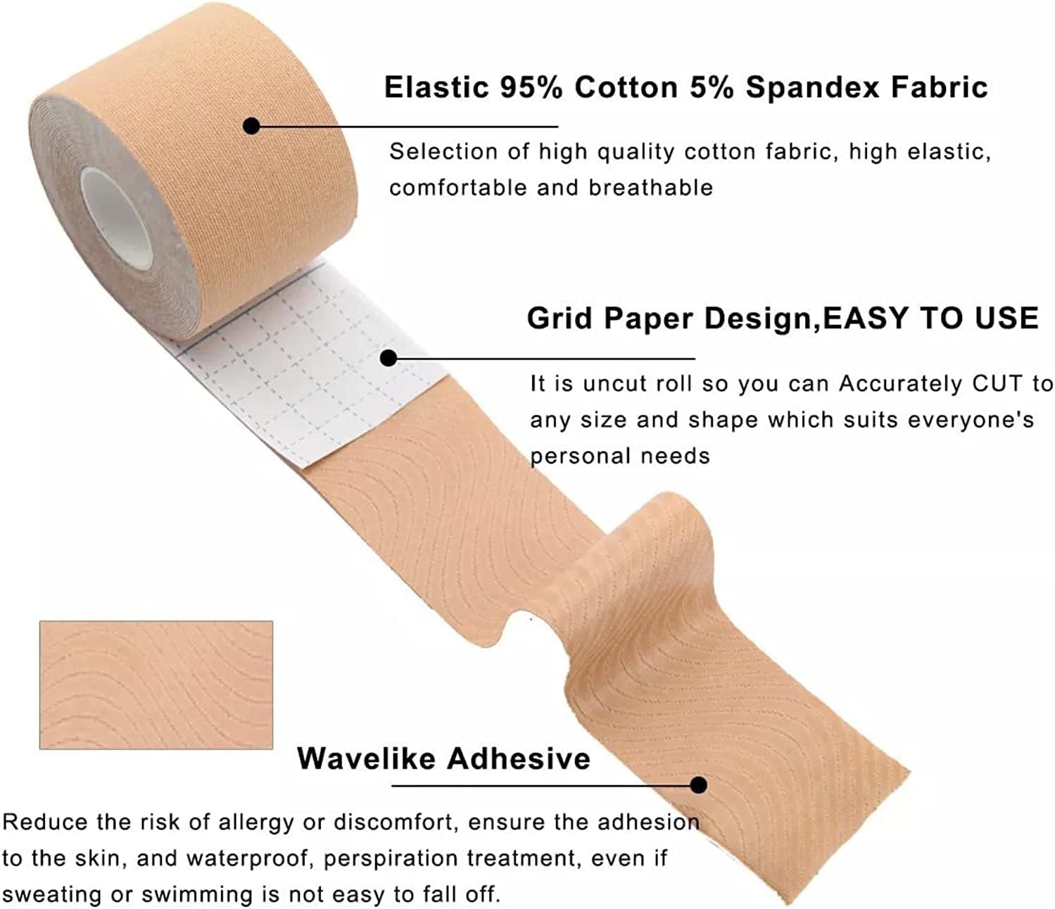 Antyman Boob Tape - Strapless, Large Breasts, 2 Pcs Nipple Covers, Longer Tape Rolls