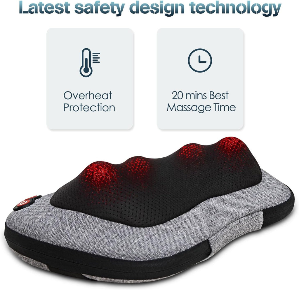 Antyman Shiatsu Back Massager with Heat, Deep Tissue for Pain Relief | Electric 3D Kneading Massage Pillow for Neck, Shoulder, Back, Christmas for Men Women Dad Wife Mom Gifts (NOT Cordless)