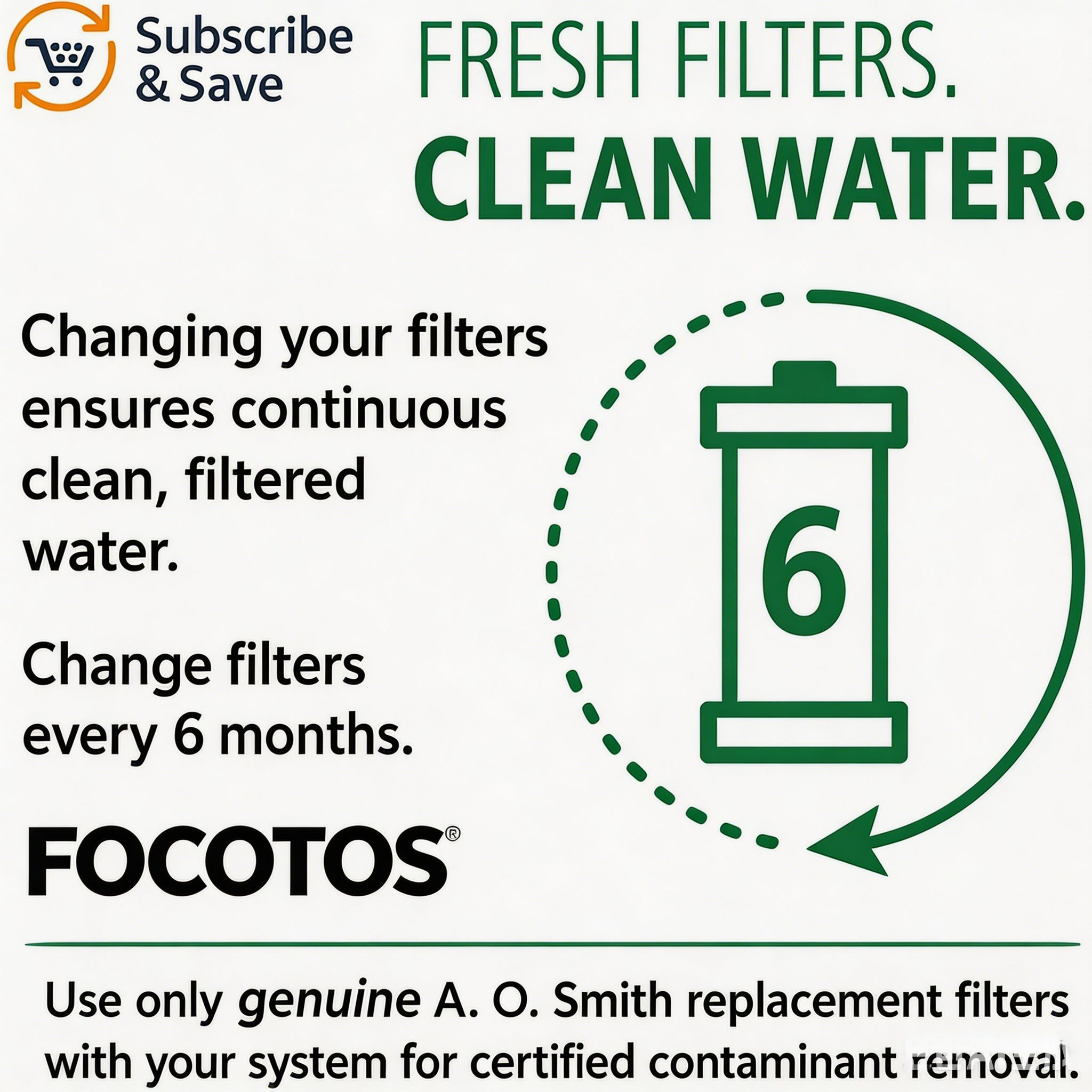 FOCOTOS 2.5"x10" 5 Micron Sediment Water Filter Replacement Cartridge - 2 Pack - NSF/ANSI 42 Certified - For Whole House Filtration Systems - AO-WH-PREV-R2